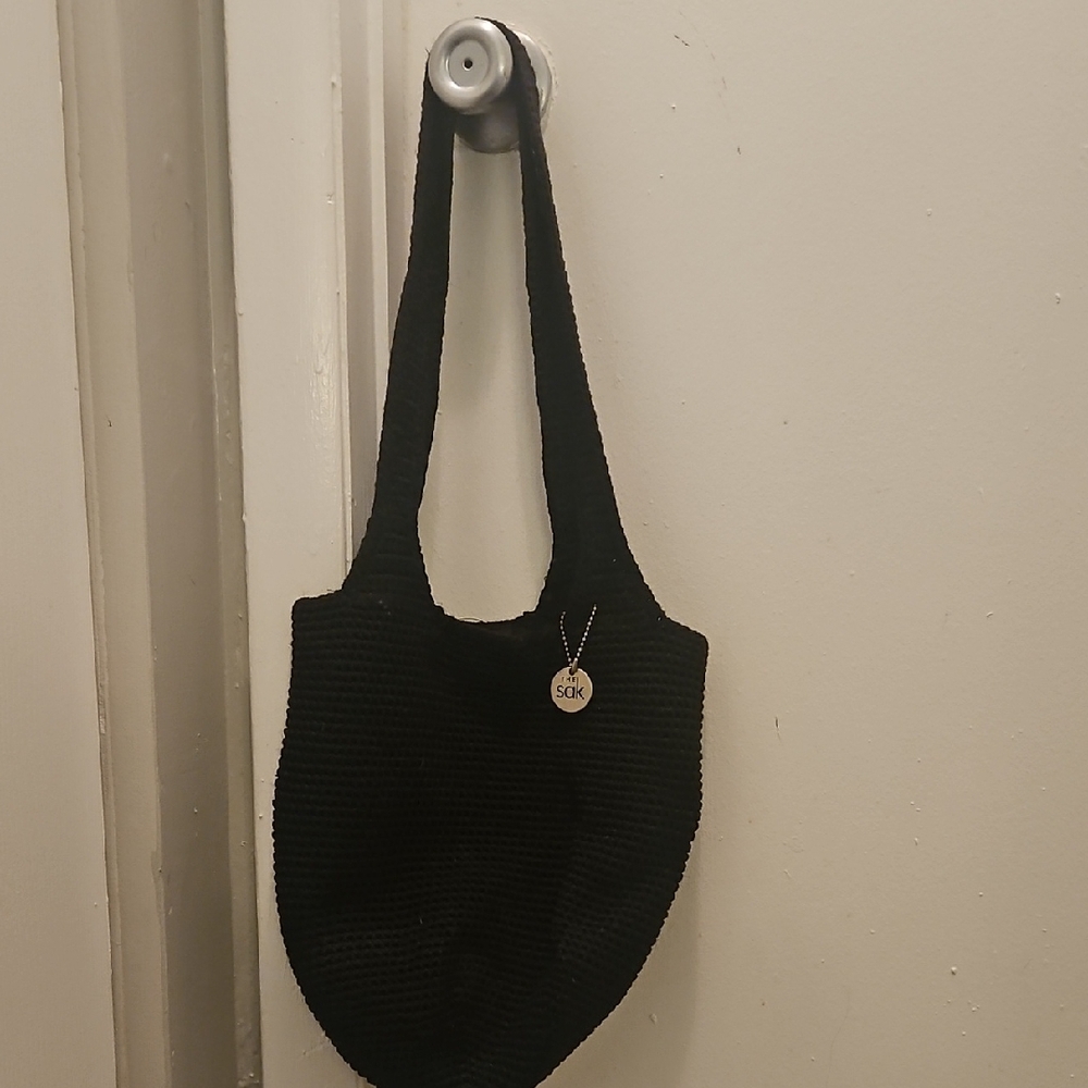 The Sak Black Knit Shoulder Bag